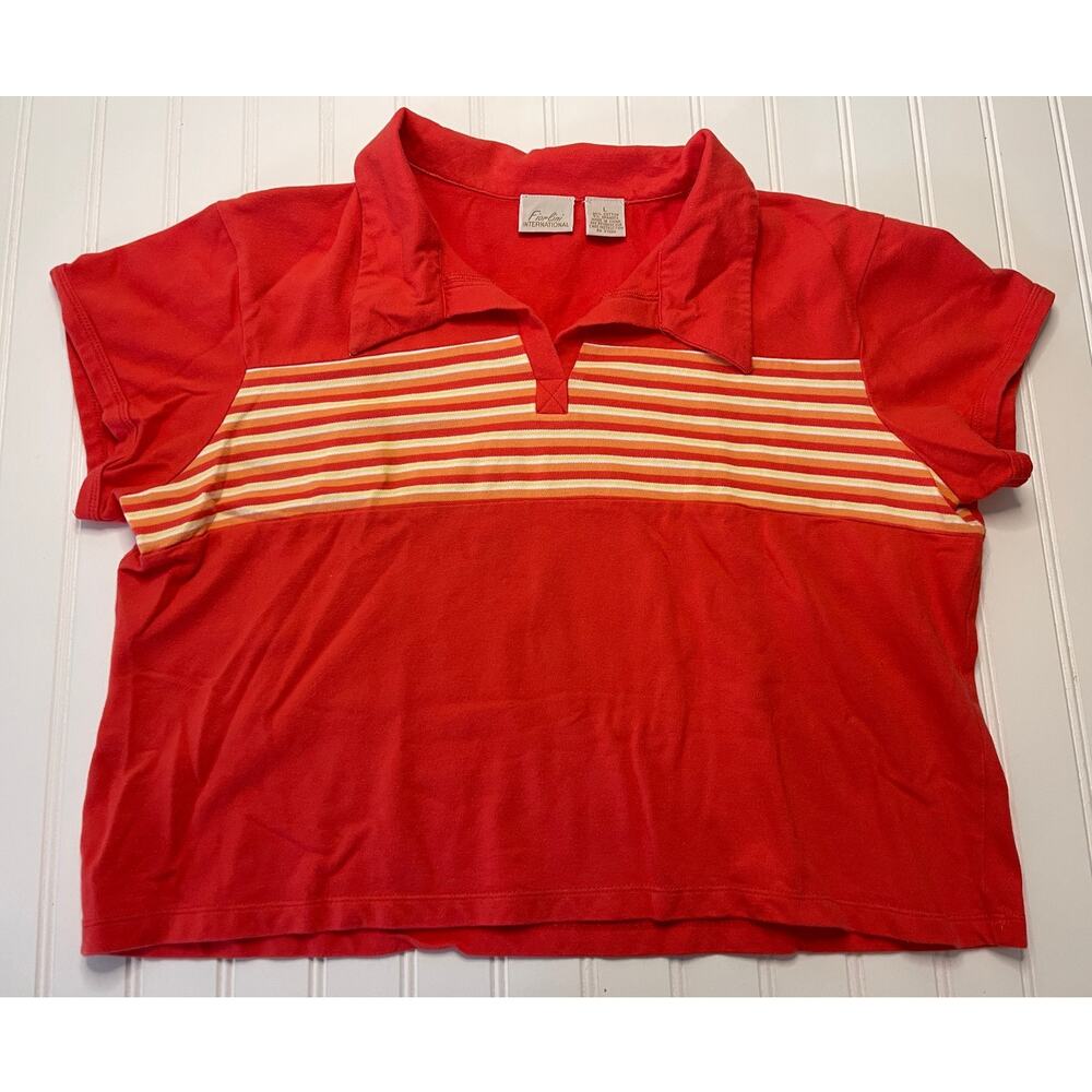 Vintage Fiorlini International Cropped Polo Top - Size‎ Women's Large